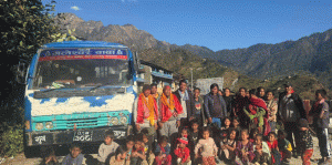 मल्कवाङमा पहिलो पटक बस पुग्यो