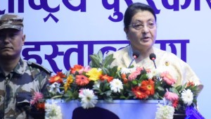 एमालेको राजनीतिमा पुन: जोडिएको पूर्वराष्ट्रपति भण्डारीको घोषणा