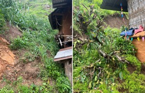 संखुवासभामा पहिरोका कारण तीन परिवार विस्थापित