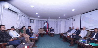 सभामुख घिमिरे र राजनीतिक दलका प्रतिनिधिबीच छलफल