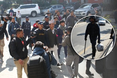 धरानका मेयर हर्क साम्पाङ पुगे खानेपानी मन्त्रालय, गाग्री प्रहरीले खोस्यो