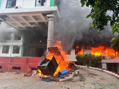 कांग्रेस केन्द्रीय कार्यालयमा आगजनी