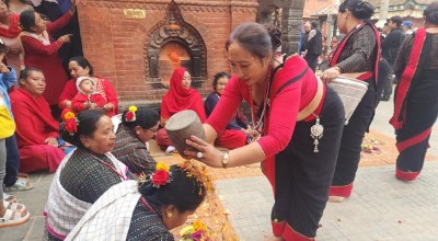नेवार समुदायमा म्हः पूजा गरिँदै