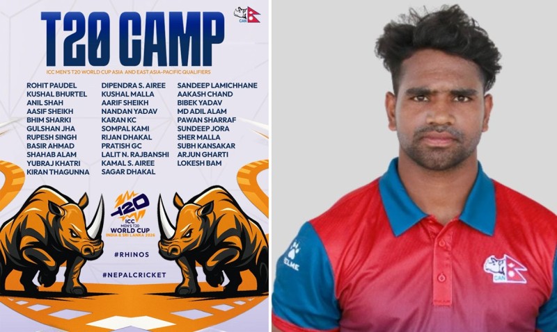 टी–२० विश्वकप छनोटको बन्द प्रशिक्षणमा ३२ खेलाडी, आदिल अन्सारी पनि टिममा